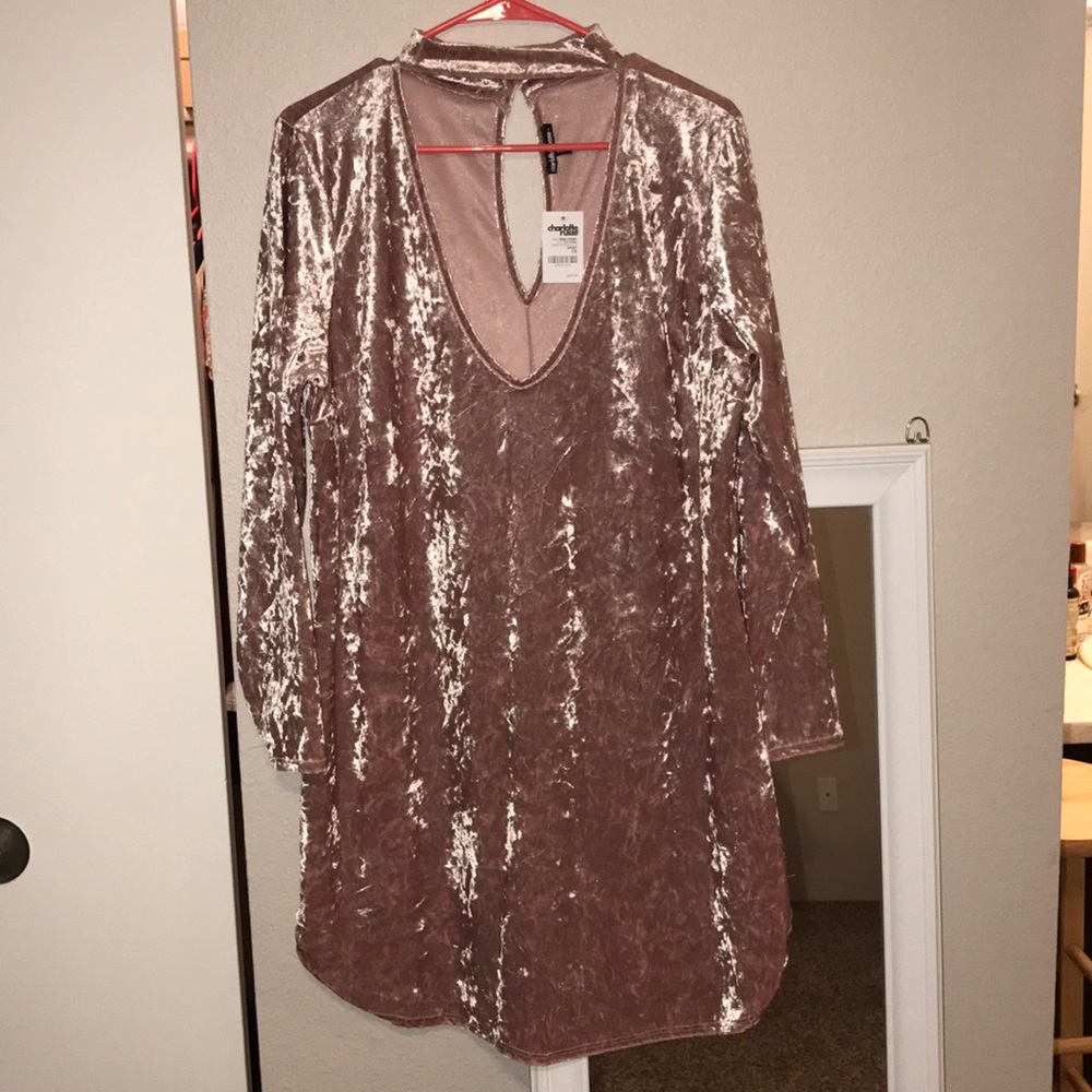 Crushed velvet dress